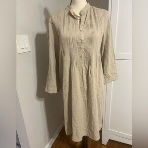 Tahari Beige Button-Down Dress